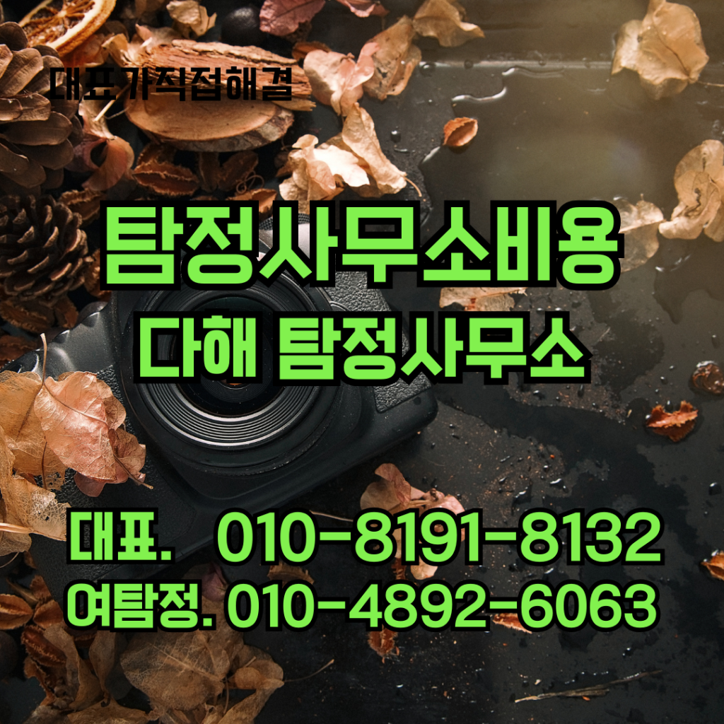 탐정사무소비용